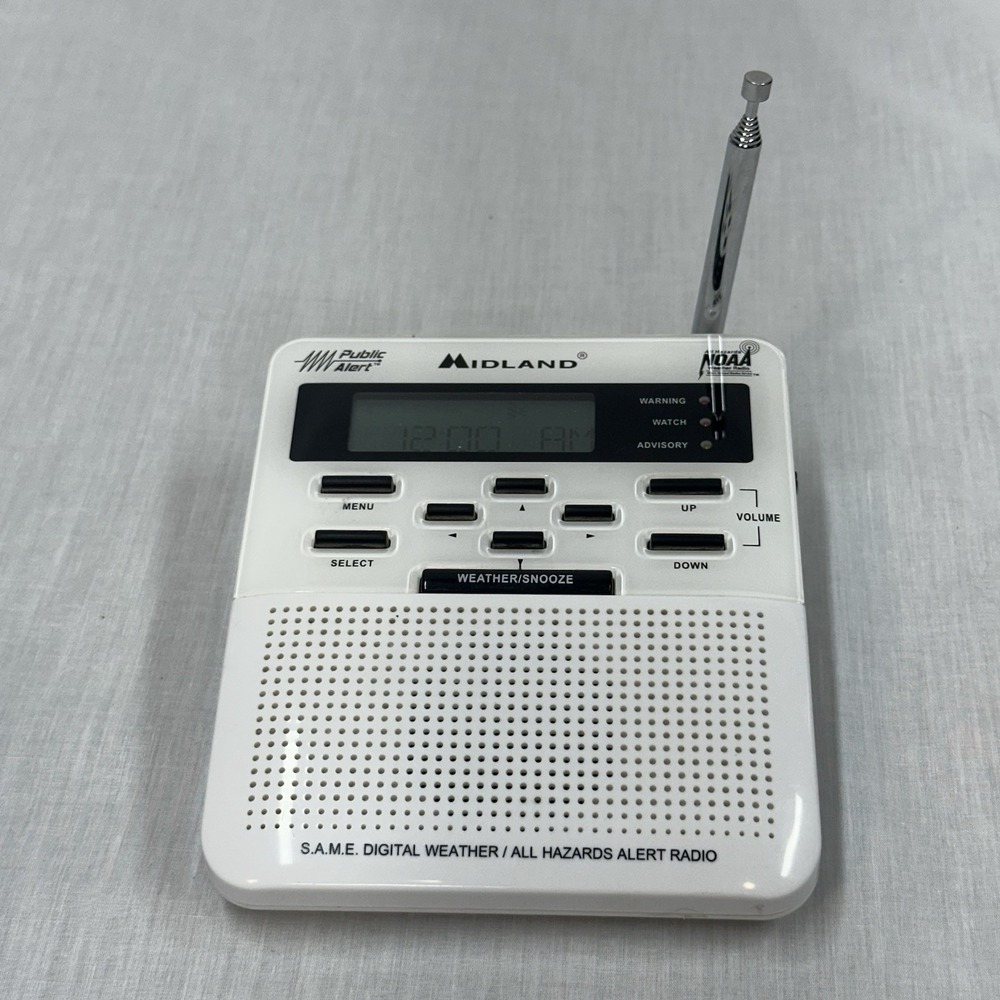 Midland WR-100 NOAA Weather Alert Radio No Cords SAME  All Hazards System WORKS